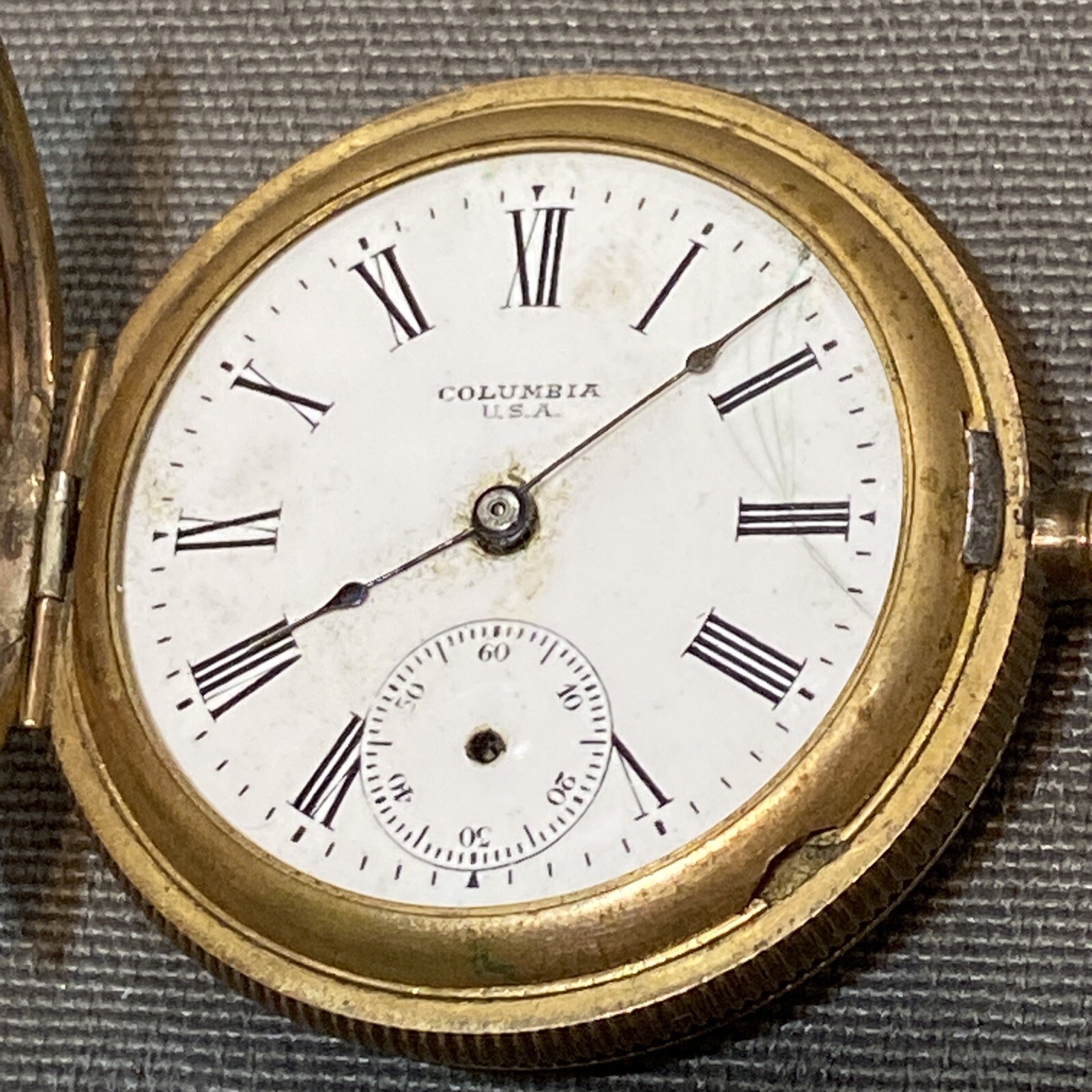 Antique Columbia USA 5562773 Mechanical Pocket Watch For Repair Junk