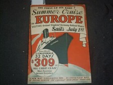1933 SUMMER CRUISE TO EUROPE CATALOGUE - J 6390