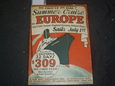 1933 SUMMER CRUISE TO EUROPE CATALOGUE - J 6390