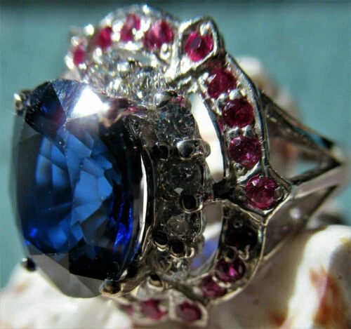 Unbehandelte Echtschmuck-Ringe aus Weißgold beschichtete aus Edelstein