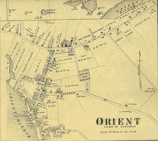 Orient  East Marion  New Suffolk, NY 1873  Map with Homeowners Names Shown
