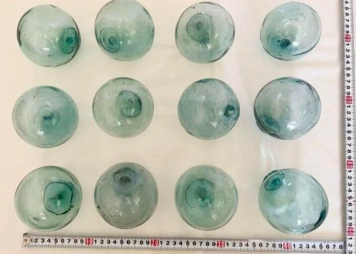 ¡¡Claro!! Juego Mixto de 1 Auténticos Flotadores de Pesca Japoneses de Vidrio De Colección Raro Foto 4 de 4