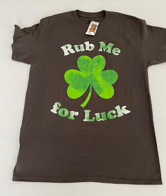 New Mens Rub Me For Luck Shirt Saint Patricks Day Shamrock Patty Spencer M 0124a