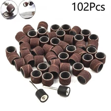 New 100Pcs 1/2 Sanding Drum Bands Sleeves With 2 Pcs Mandrel For Rotary Tools