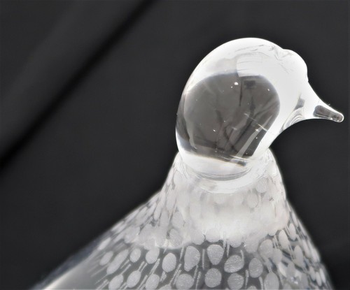 Kosta Lindstrand Cut Glass Crystal Figural QUAIL Partridge Decanter Signed - Picture 12 of 12