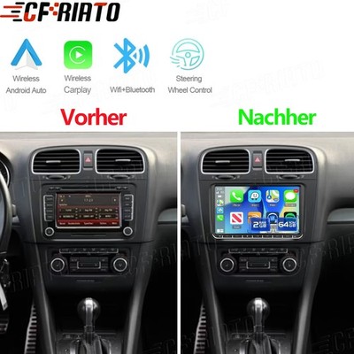 9'' Android 15 2+64GB Apple Carplay Autoradio für GOLF GOLF V VI PLUS GPS Navi