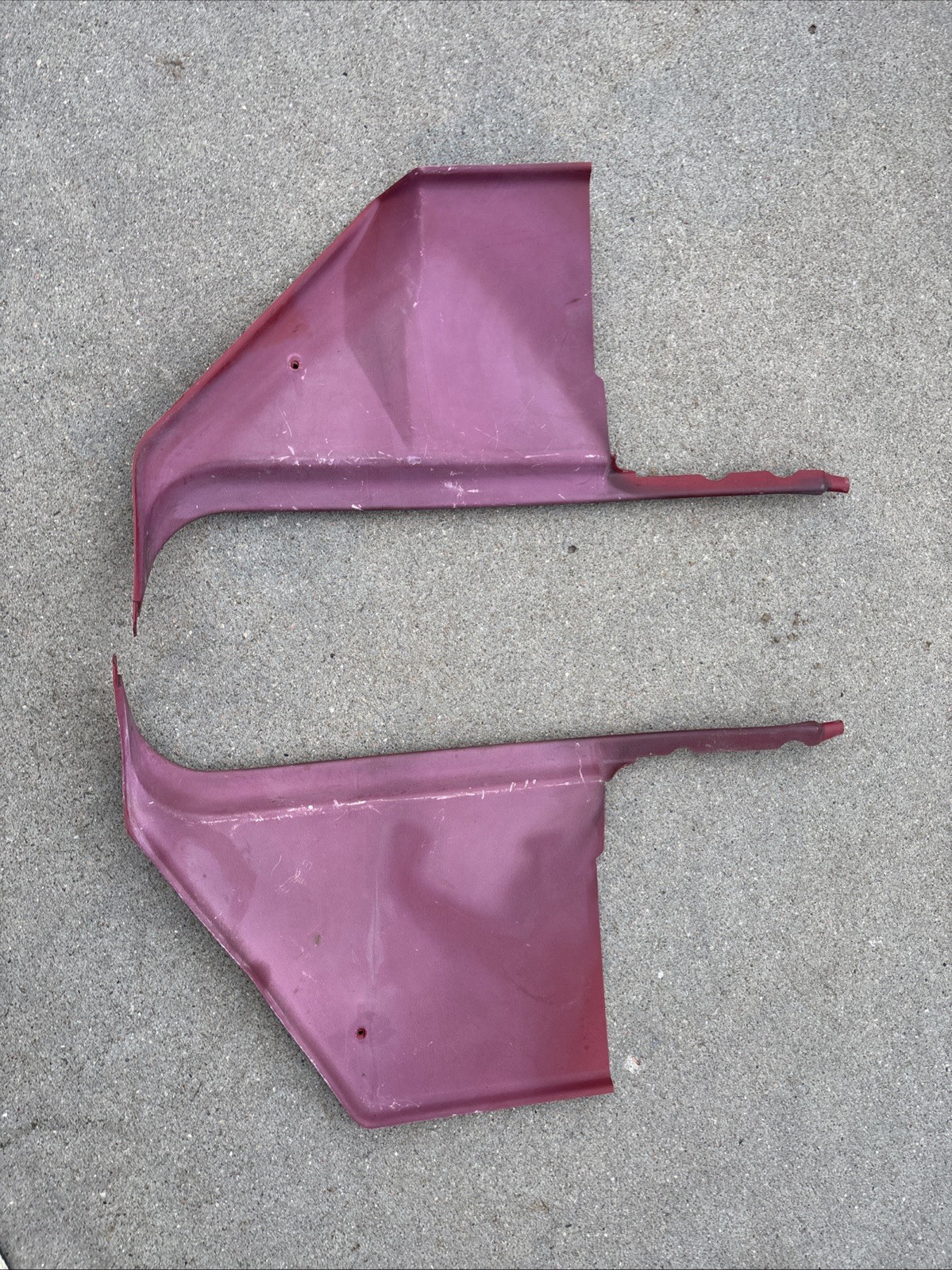 1980-1986 Ford F150 F250 Bronco Interior Kick Trim Panels RED 1981 1985 1984 83