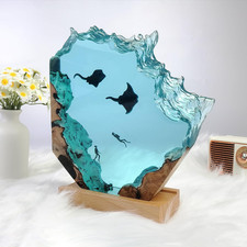Eletriace Epoxy Resin Lamp Ocean Night Lightartistry Home Decor Bedside