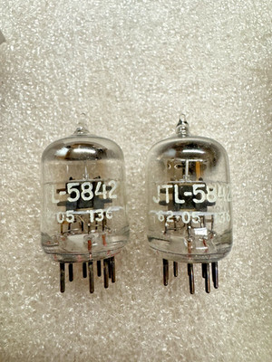 Tung-Sol JTL-5842 Matching Pair D Getter Preamp Tubes 417A