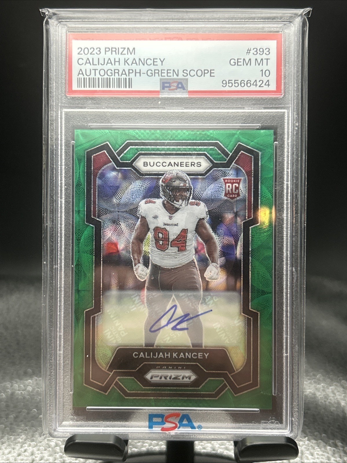 Calijah Kancey Panini Prizm #393 Autograph Green Scope