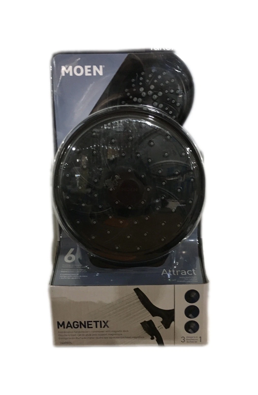 MOEN Attract Magnetix 6-Spray 6.75 in. Dual Shower Head 1.75 GPM Matte Black