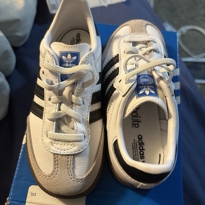 adidas Samba OG EL I Kids Sneakers US 9K White/Black/Gray Leather IE3679