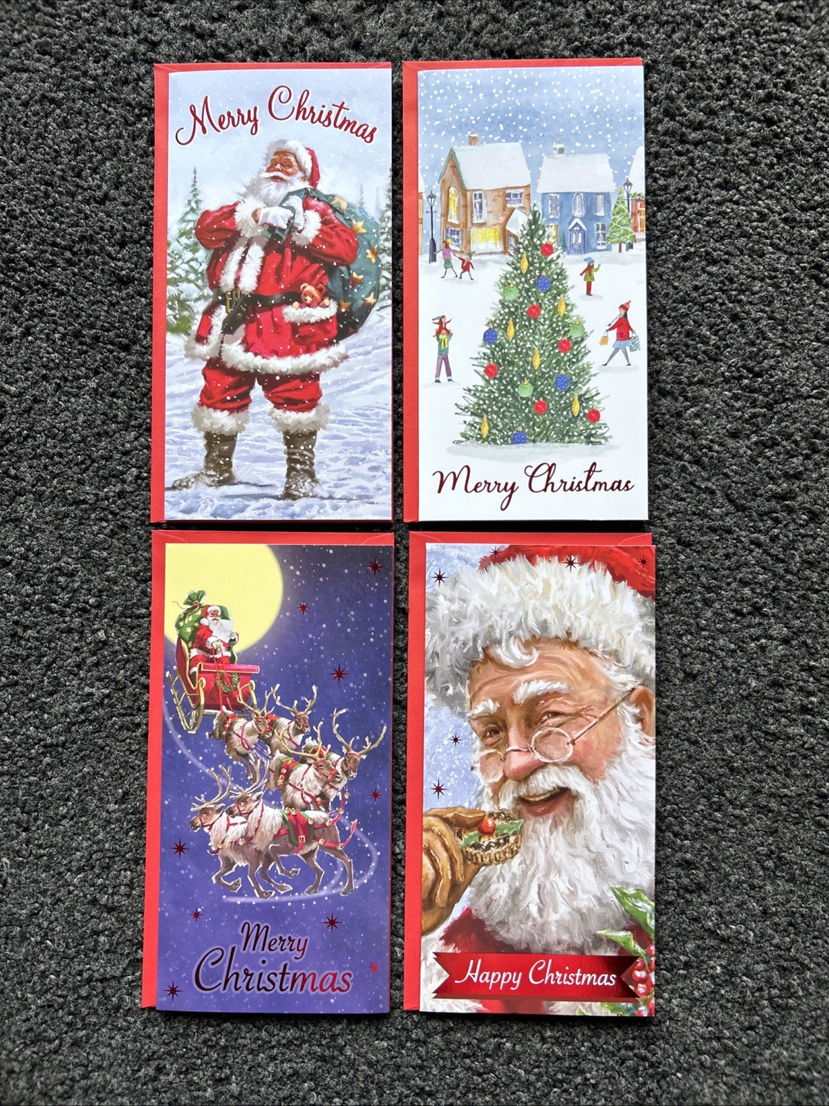 4 Pack Christmas Father Christmas Money Wallets Contemporary Gift With Envelopes