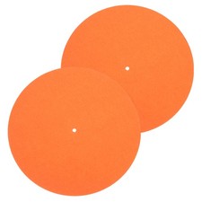 2Pcs Record Player Mat 10 Inch Turntable Mat 3mm Felt Turntable Pad Orange,