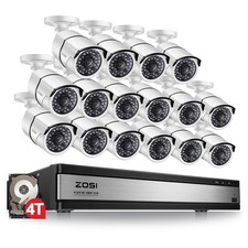 ZOSI H.265 16ch 5MP Lite DVR 1080p Security Camera System CCTV System with HDD