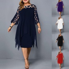 Purple Elegant Women's Evening Dress with Lace Sleeves and Hollow Out Design