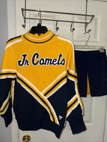 Vtg 2 Pc cheerleader Sweater &Skirt uniform US Cheerleader Varsity Jr Comets - Picture 1 of 6