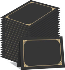 50 Pcs Certificate Holders, Black Diploma Folders Document Covers with Gold Foil