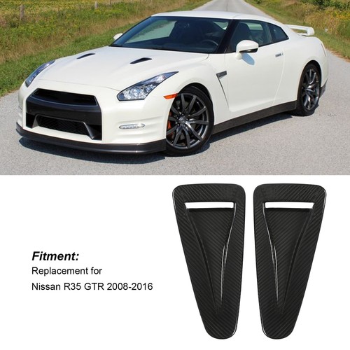 Automotive Hood Louvers 2pcs Hood Vent Cover Real Carbon Fiber Glossy - Picture 11 of 22