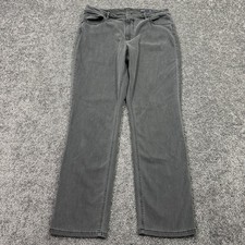 J. Jill Jeans Womens 12 Gray High Rise Straight Leg Medium Wash Preppy Casual