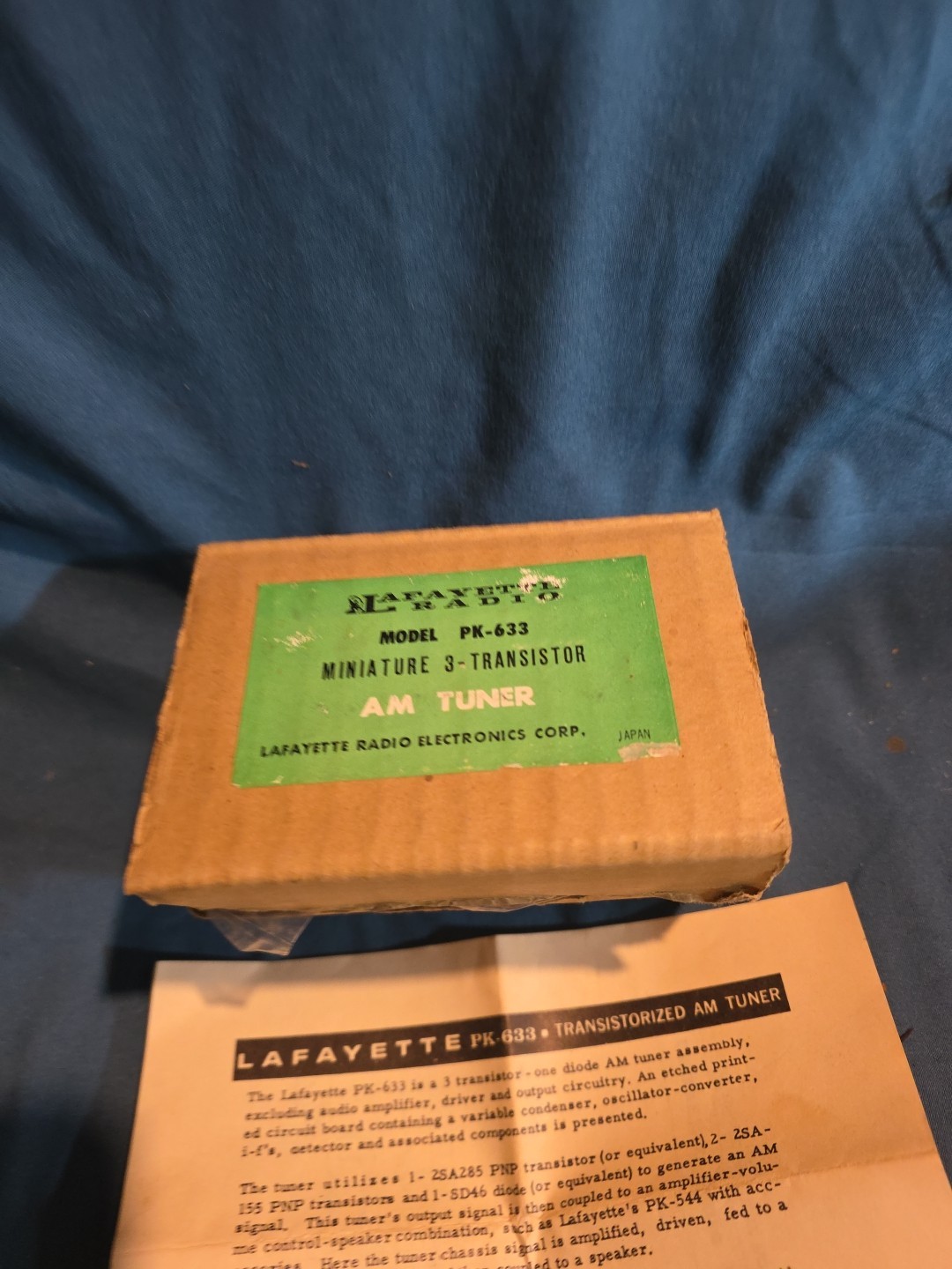 Vintage  Lafayette Model Pk-633 Miniature 3 Transistor Am Tuner