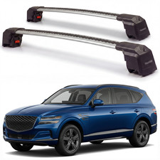 Roof Rack Cross Bars For Genesis Gv80 2021-2026 Aluminum Lockable Pair Silver
