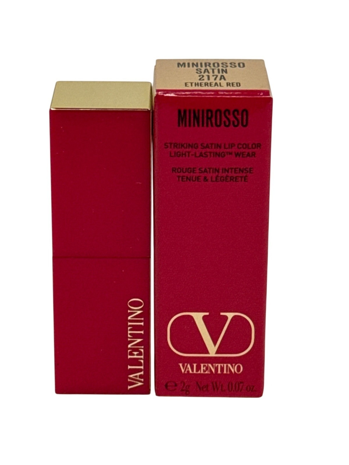 Valentino MiniRosso Striking Satin Lip Color Lipstick 217A Ethereal Red Travel thumbnail 4