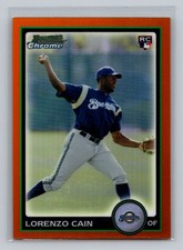2010 Bowman #BDP56 Lorenzo Cain Chrome Orange Refractors #/25 RC Rookie