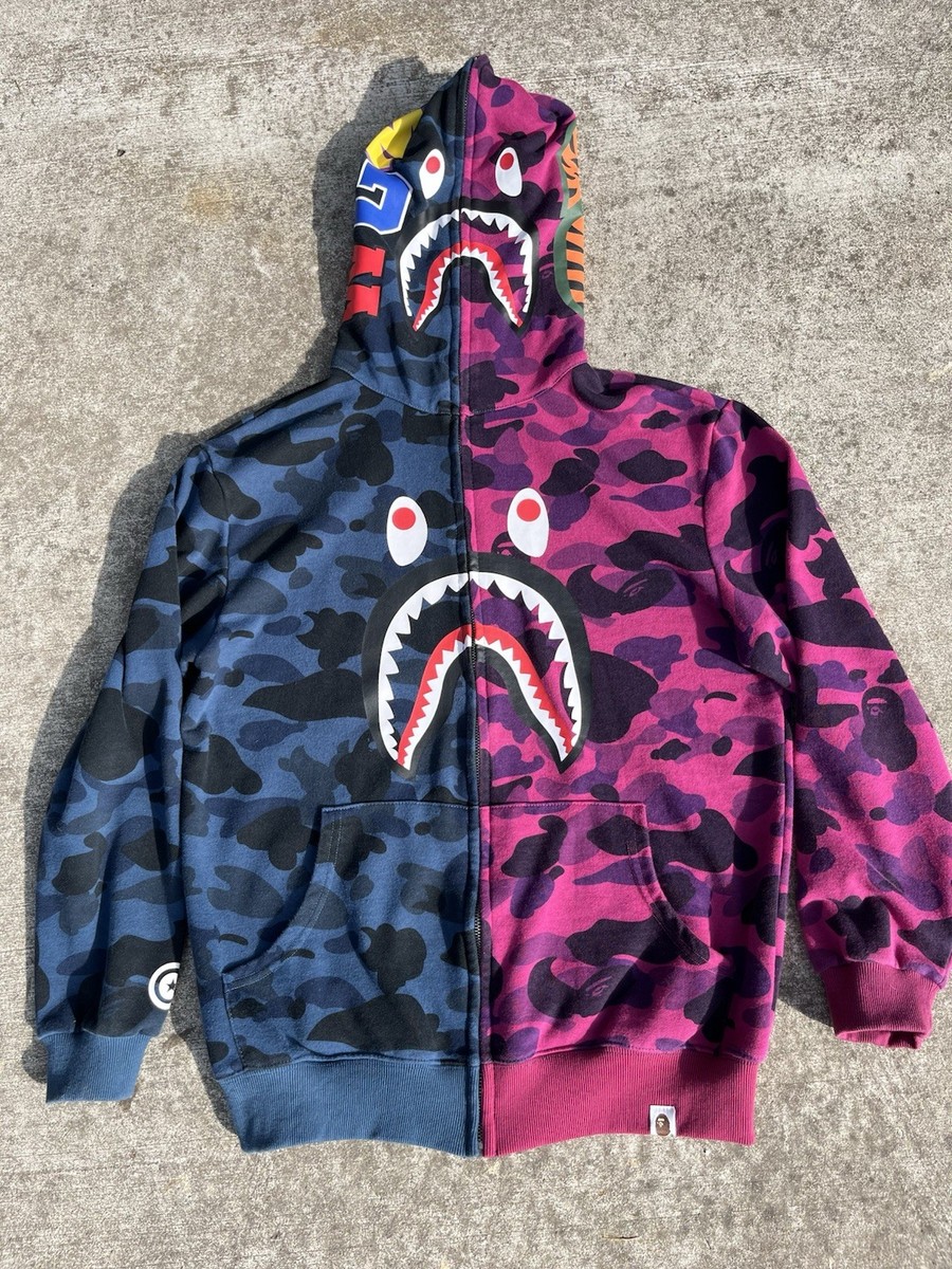 Bape Shark Purple And Blue Bape Jacket A Bathing Ape BAPE Shark