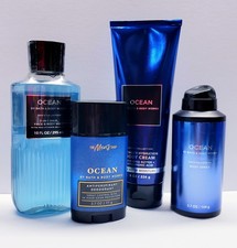 Bath  Body Works Mens OCEAN Body Spray, Body Cream, Body Wash, Deodorant 4 pcs 