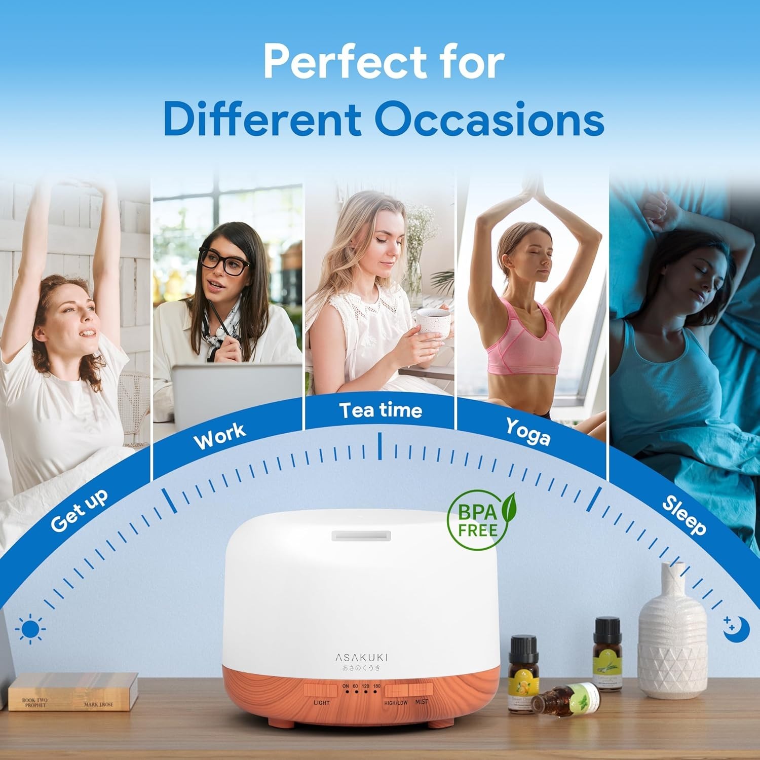 500ml Essential Oil Diffuser with Remote Control & 7 LED Colors for Large Rooms thumbnail 9