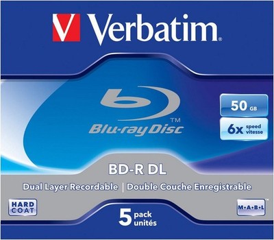 Verbatim Blu-Ray Disc BD-R DL 50GB 5er 5 Stück