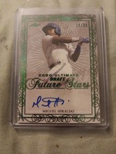 2020 Leaf Ultimate Draft Future Stars Miguel Hiraldo auto 5/25 FS-MH1 green