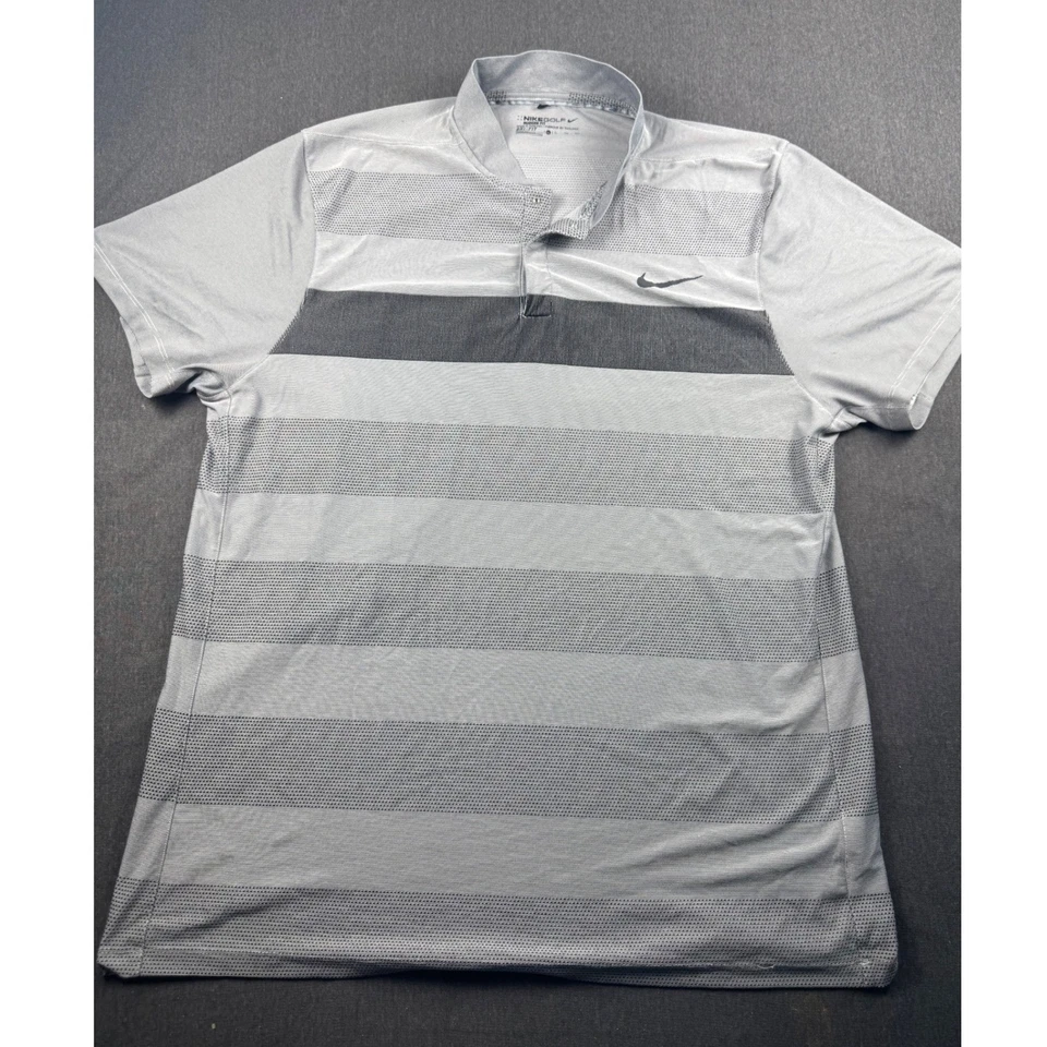 Nike Golf Dri-FIT Camisa Polo Calce Moderno Para Hombre XL Gris Rayas Manga Corta Foto 2 de 4