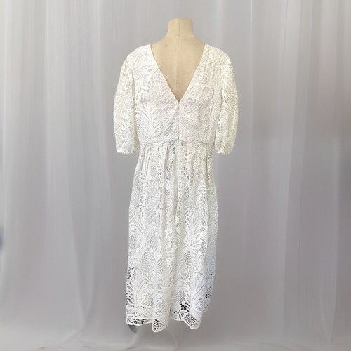 ASOS 16 NWT Dress White Curve Avery Lace Cutwork Midi Embroidered Wedding - Picture 5 of 14