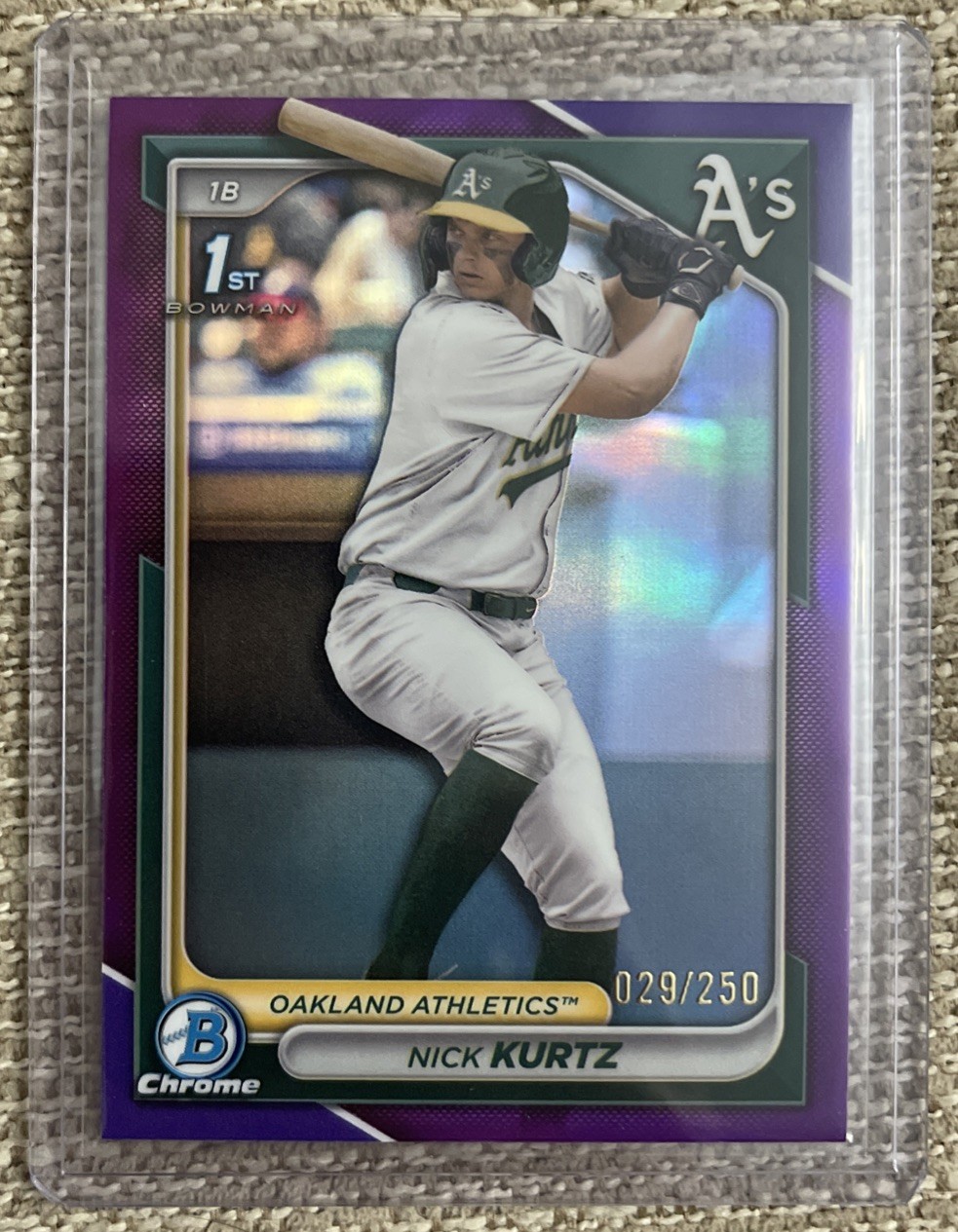 2024 Topps Bowman Chrome Purple Refractor Nick Kurtz 1st Bowman RC /250 #BDC-56