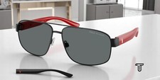 POLO PH3156 922381 Semi Shiny Black Dark Grey Polarized 62 mm Men's Sunglasses