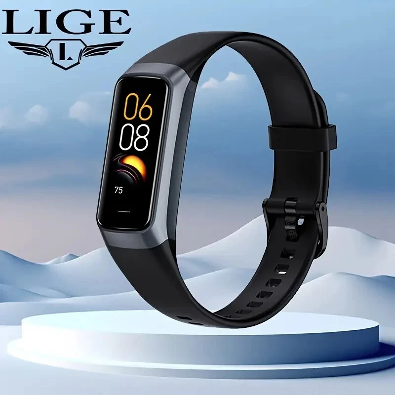 Lige Smart Watch Band 1.1" AMOLED Display All Fitness Workout & Sleep Tracker