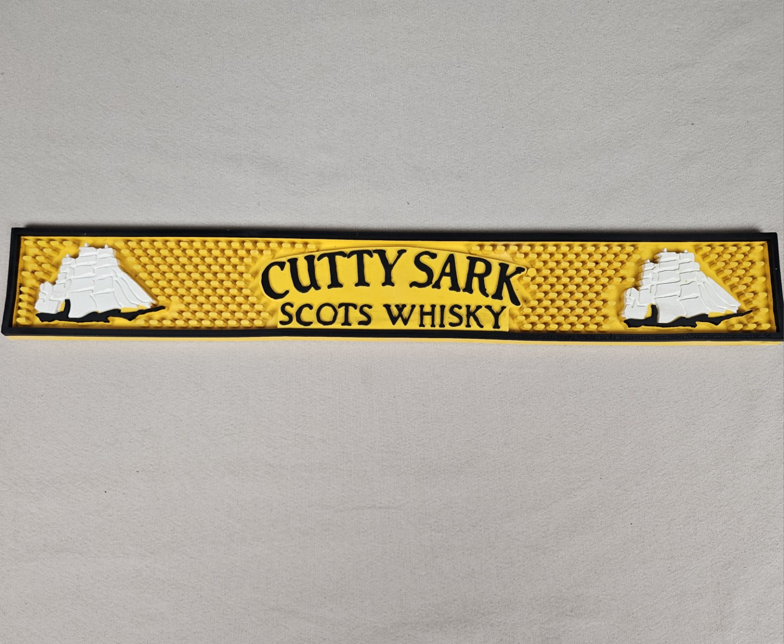 Cutty Sark Scotch Whiskey Bar Mat Rubber Spill Runner 23 1/4" X 3 1/2"