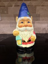 Light-Up Christmas Gnome Figurine 11  High Home Garden Decor Xmas Plastic