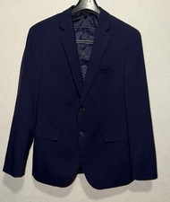 Banana Republic MARZOTTO 40R Men  s Italian Silk Navy Blazer Extra Slim Fit