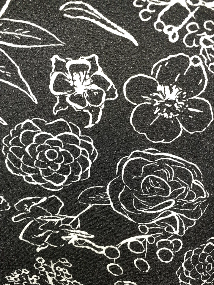 NEW LULAROE Size 2XL Nicole Dress Black White Floral Stretch Knit Knee Length - Image 2 of 4