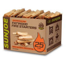 Sun Joe 25 Lb Fatwood Fire Starter Sticks for Fireplace, Wood Stove & Grill Use