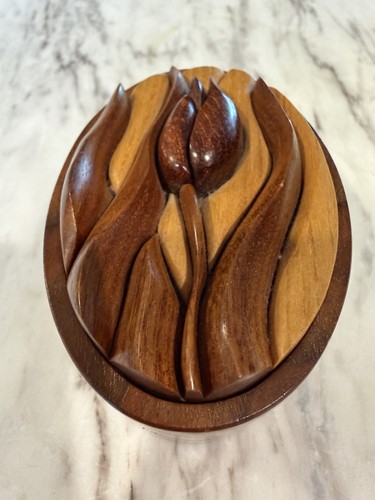 Vintage Joy of Doing Tom Allen Deborah Warren Tulip Marquetry Wood Box