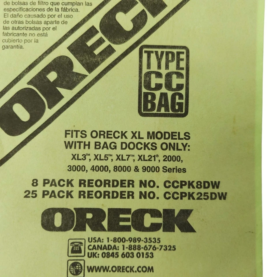 Oreck XL Type CC 5 Vacuum Bags XL3 XL5 Xl7 XL21 2000 3000 4000 NEW Open Package - Image 3 of 4