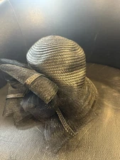 NEW Bellissima Millinery Collection Black Textured Downbrim Hat Retail $98