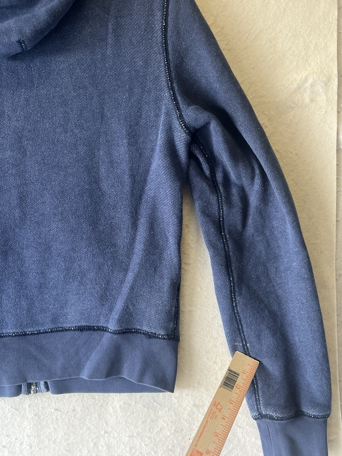Penguin Mens Zip Up Hoodie Sweater  Size Medium Blue Cotton image 7