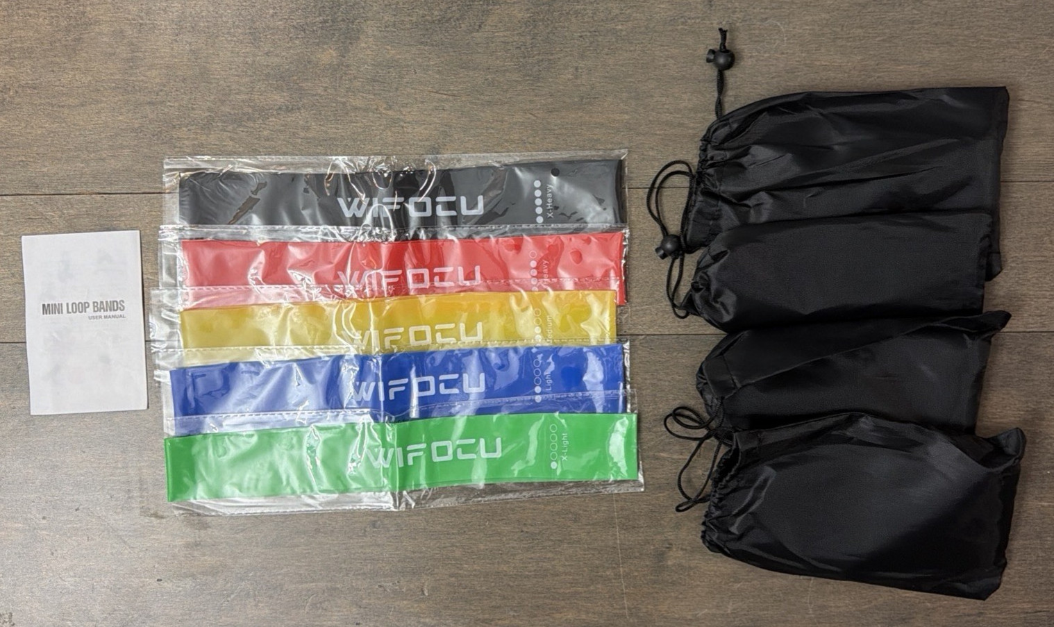5 Packs- Mini Loop Bands-Exercise Bands- with Carry Bag NEW-