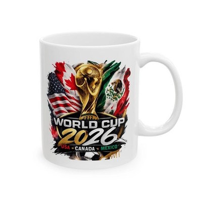 World Cup 2026 USA, Mexico, Canada Coffee Mug Cup - Soccer Fan, Gift for Him Her
