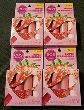(4) EOS Super Strawberry 4 Pack Lip Balm